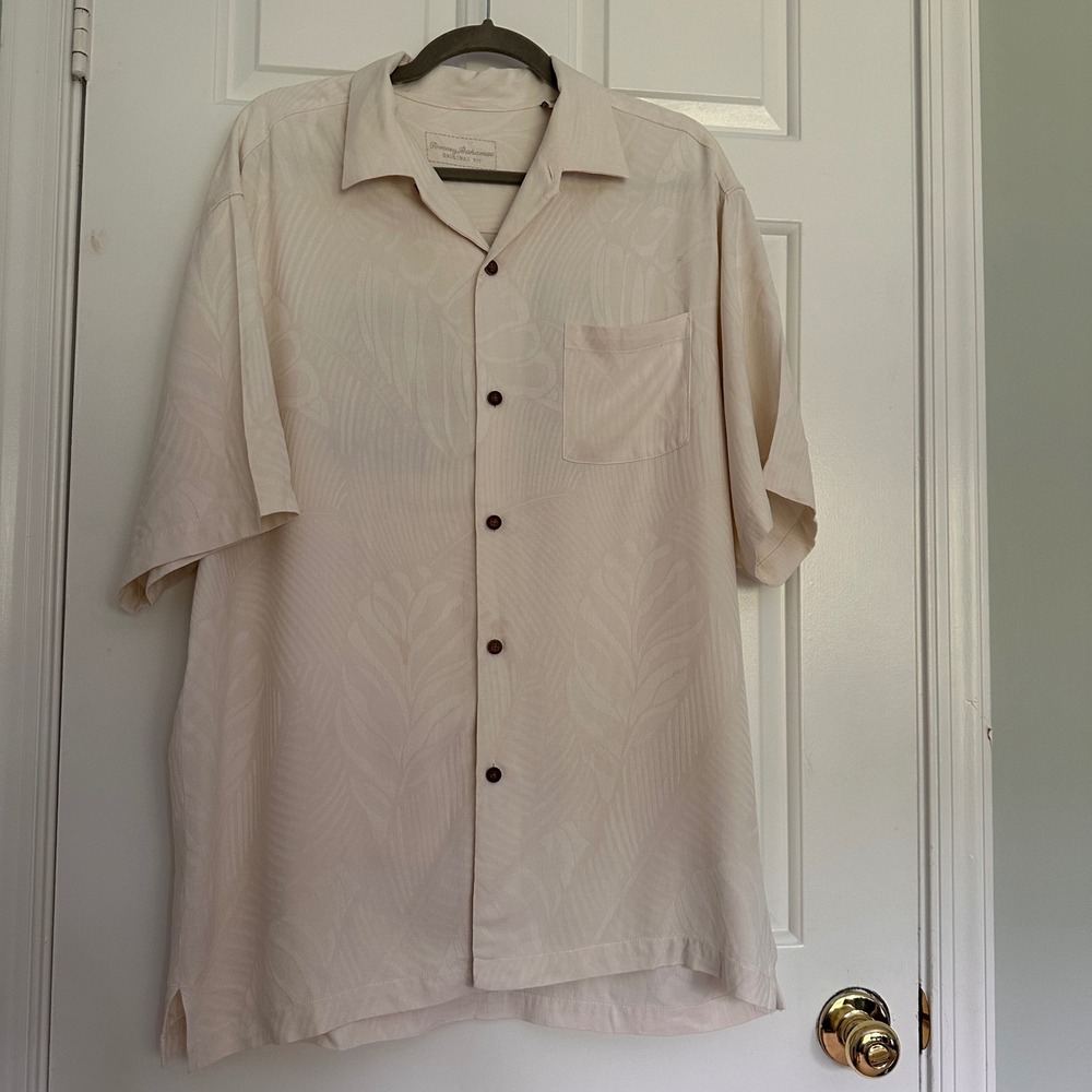 Tommy Bahama Land Yacht Silk Shirt L Collector Embroidered Woodie Surf Vintage